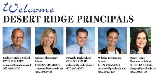 Welcome Desert Ridge Principals